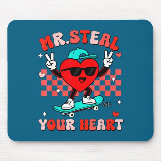 Mr Steal Your Heart For Boys Toddlers Valentine's  Muismat (Voorkant)