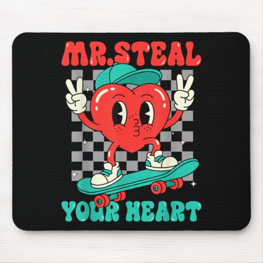 Mr Steal Your Heart For Boys Toddlers Valentine's  Muismat (Voorkant)