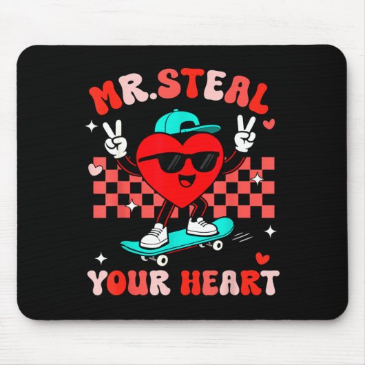 Mr Steal Your Heart For Boys Toddlers Valentine's Muismat (Voorkant)