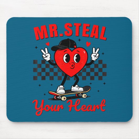 Mr Steal Your Heart For Boys Toddlers Valentine's Muismat (Voorkant)