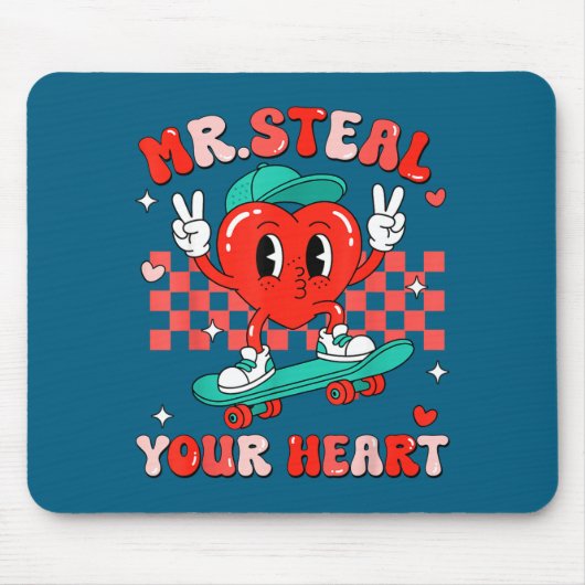 Mr Steal Your Heart For Boys Toddlers Valentine's Muismat (Voorkant)