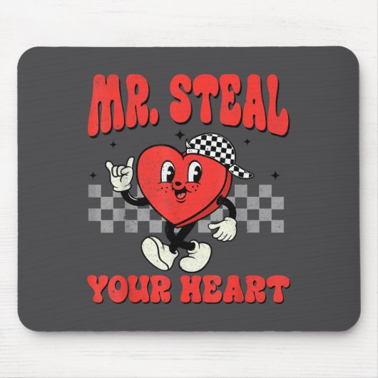 Mr Steal Your Heart For Boys Toddlers Valentine's  Muismat (Voorkant)
