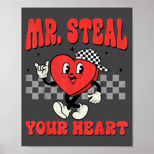 Mr Steal Your Heart For Boys Toddlers Valentine's  Poster (Voorkant)