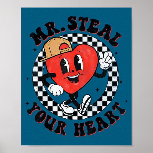 Mr Steal Your Heart For Boys Toddlers Valentine's  Poster (Voorkant)