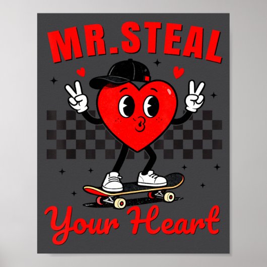 Mr Steal Your Heart For Boys Toddlers Valentine's  Poster (Voorkant)
