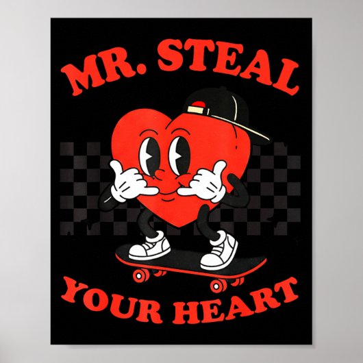 Mr Steal Your Heart For Boys Toddlers Valentine's  Poster (Voorkant)