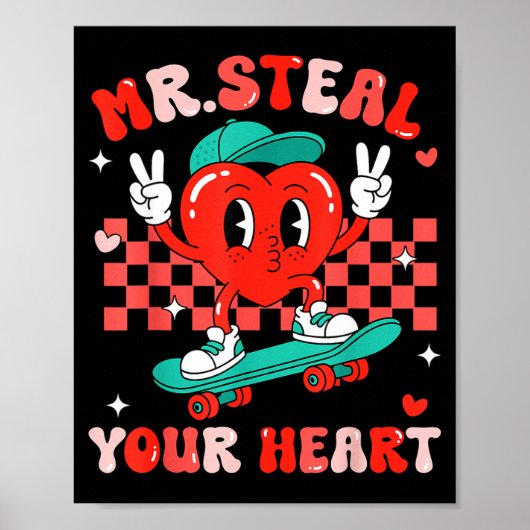Mr Steal Your Heart For Boys Toddlers Valentine's  Poster (Voorkant)