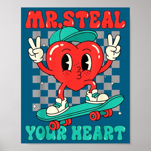 Mr Steal Your Heart For Boys Toddlers Valentine's  Poster (Voorkant)
