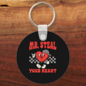 Mr Steal Your Heart For Boys Toddlers Valentine's  Sleutelhanger (Voorkant)