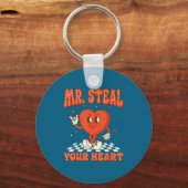 Mr Steal Your Heart For Boys Toddlers Valentine's  Sleutelhanger (Voorkant)