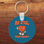 Mr Steal Your Heart For Boys Toddlers Valentine's  Sleutelhanger (Voorkant)