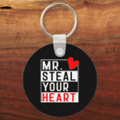 Mr Steal Your Heart For Boys Toddlers Valentine's Sleutelhanger (Voorkant)