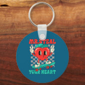 Mr Steal Your Heart For Boys Toddlers Valentine's  Sleutelhanger (Voorkant)