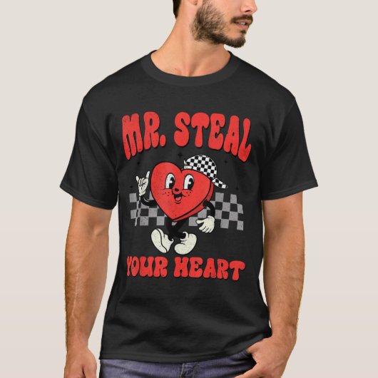 Mr Steal Your Heart For Boys Toddlers Valentine's  T-shirt (Voorkant)