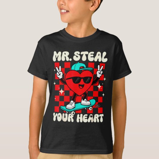 Mr Steal Your Heart For Boys Toddlers Valentine's  T-shirt (Voorkant)