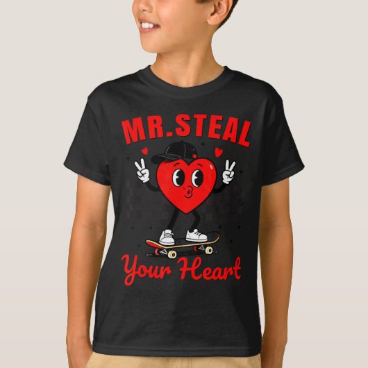 Mr Steal Your Heart For Boys Toddlers Valentine's  T-shirt (Voorkant)