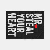 Mr. Steal Your Heart Funny Valentines Day Men’s  Fleece Deken (Voorkant (Horizontaal))