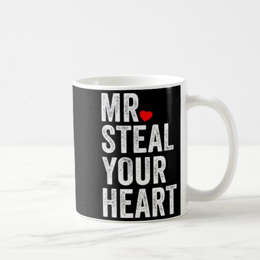 Mr. Steal Your Heart Funny Valentines Day Men’s  Koffiemok (Rechts)