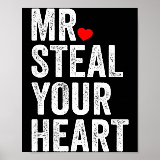 Mr. Steal Your Heart Funny Valentines Day Men’s  Poster (Voorkant)
