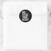 Mr. Steal Your Heart Funny Valentines Day Men’s  Ronde Sticker (Tas)