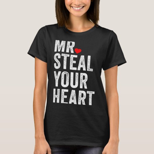 Mr. Steal Your Heart Funny Valentines Day Men’s T-shirt (Voorkant)