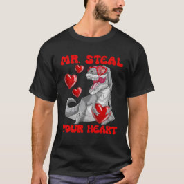 Mr Steal Your Heart T-Rex Dinosaur Valentijn T-shirt