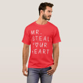 Mr Steal Your Heart Valentijnsdag Funny V-Day Boy T-shirt (Voorkant volledig)