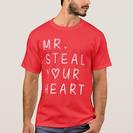 Mr Steal Your Heart Valentijnsdag Funny V-Day Boy T-shirt (Voorkant)