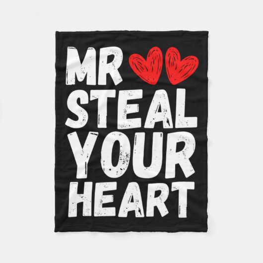 Mr Steal Your Heart Valentines Day Boys Kids  Fleece Deken (Voorkant)