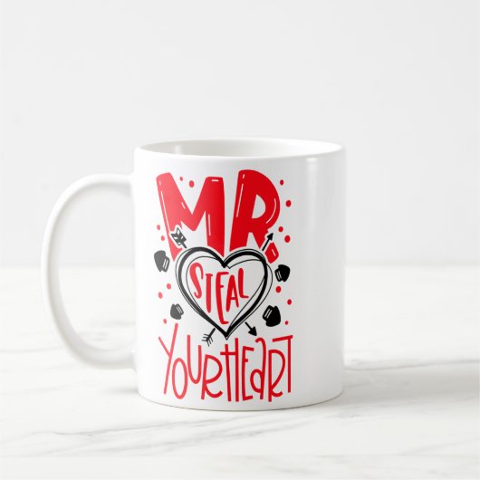 Mr Steal Your Heart Valentines Day Matching Coupl  Koffiemok (Links)