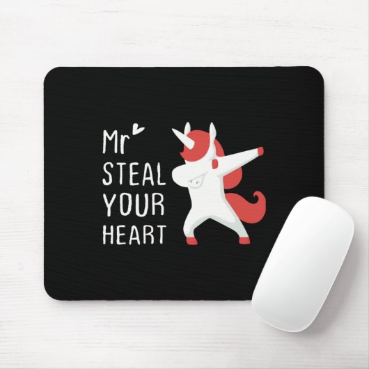 Mr Steal Your Heart Valentines Day V Day Boys Unic Muismat (Met muis)