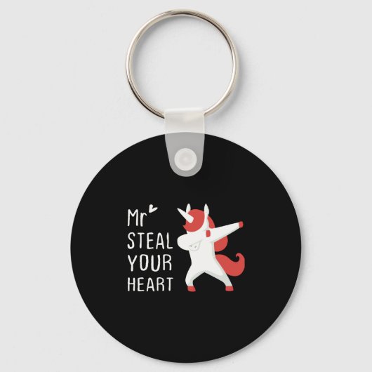 Mr Steal Your Heart Valentines Day V Day Boys Unic Sleutelhanger (Voorkant)