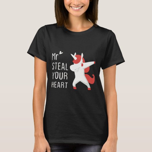 Mr Steal Your Heart Valentines Day V Day Boys Unic T-shirt (Voorkant)