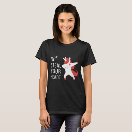 Mr Steal Your Heart Valentines Day V Day Boys Unic T-shirt (Voorkant volledig)