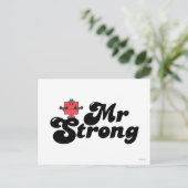 Mr Strong | Gewichten en blokletters Briefkaart (Staand voorkant)