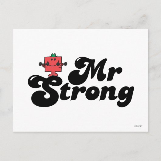 Mr Strong | Gewichten en blokletters Briefkaart (Voorkant)