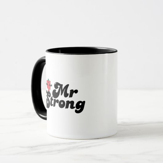 Mr Strong | Gewichten en blokletters Mok (Voorkant links)