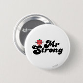 Mr Strong | Gewichten en blokletters Ronde Button 5,7 Cm (Voorkant /achterkant)