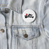 Mr Strong | Gewichten en blokletters Ronde Button 5,7 Cm (In situ)