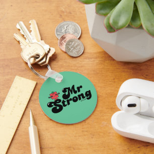 Mr Strong   Gewichten en blokletters Sleutelhanger