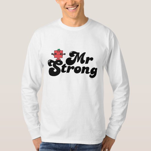 Mr Strong | Gewichten en blokletters T-shirt (Voorkant)
