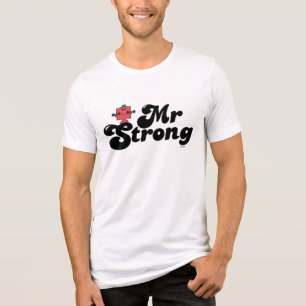 Mr Strong Gewichten en blokletters Tri-Blend Shirt