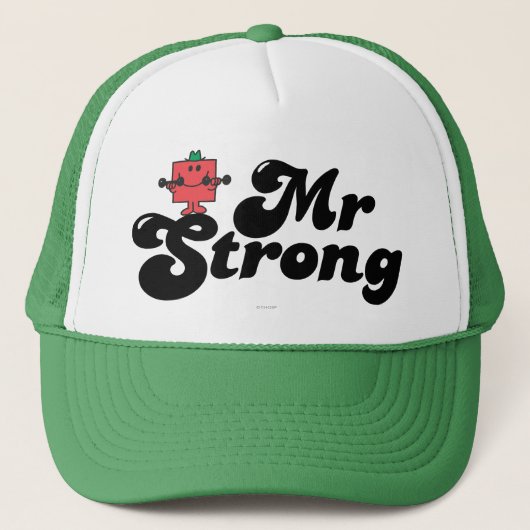 Mr Strong | Gewichten en blokletters Trucker Pet (Voorkant)