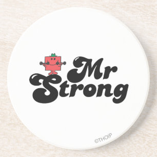 Mr Strong   Gewichten en blokletters Zandsteen Onderzetter