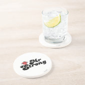 Mr Strong | Gewichten en blokletters Zandsteen Onderzetter (Zijkant)