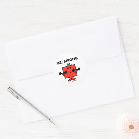 Mr Strong | Hefgewicht Ronde Sticker (Envelop)