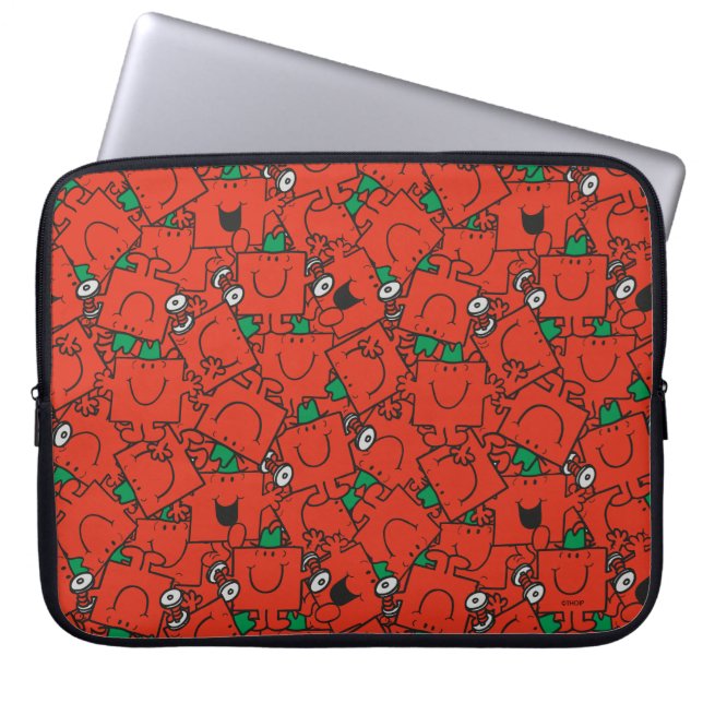 Mr Strong | Hefgewicht rood en groen patroon Laptop Sleeve (Voorkant)