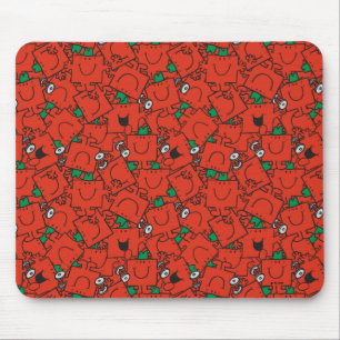 Mr Strong   Hefgewicht rood en groen patroon Muismat