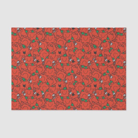 Mr Strong | Hefgewicht rood en groen patroon Tissuepapier (Voorkant)