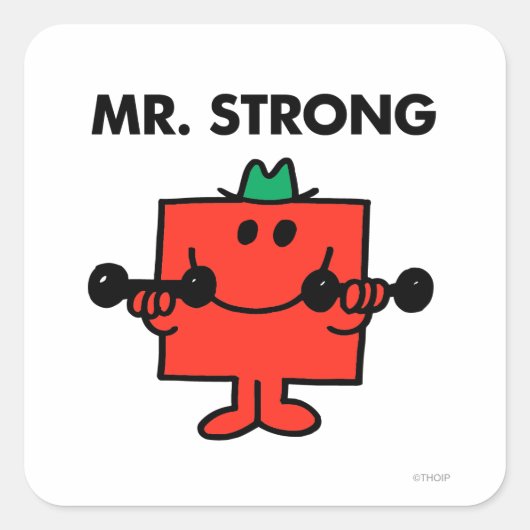 Mr Strong | Hefgewicht Vierkante Sticker (Voorkant)